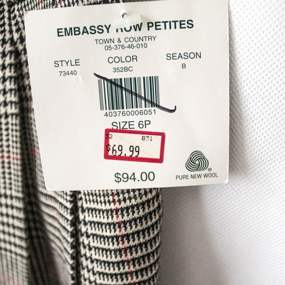 Vintage Embassy Row Women’s Petite Pure Wool Office Pants - Picture 7 of 8